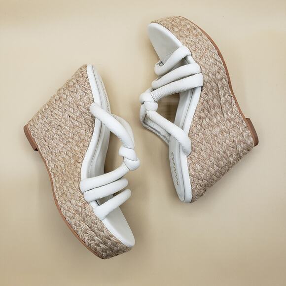 Kaanas x REVOLVE Daniela Wedge Sandals in Ivory Size 8‎ Summer Dress Shoes